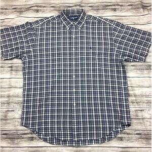 Ralph Lauren Blake Shirt Size Large Blue Striped Button Down Short Sleeve